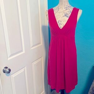Bright Fuchsia Banana Republic Deep V Empire Waist Dress